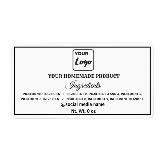 Étiquette Principes simples du logo noir et blanc (Devant)