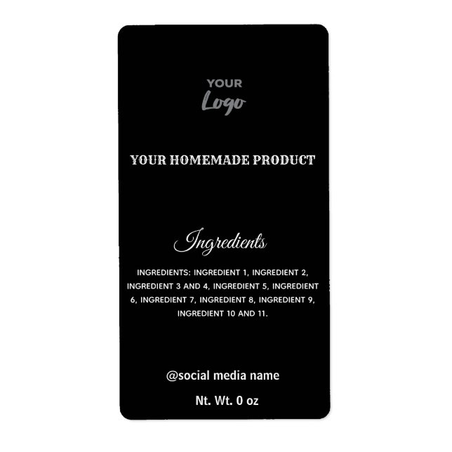 Étiquette Principes simples du logo noir et blanc (Devant)
