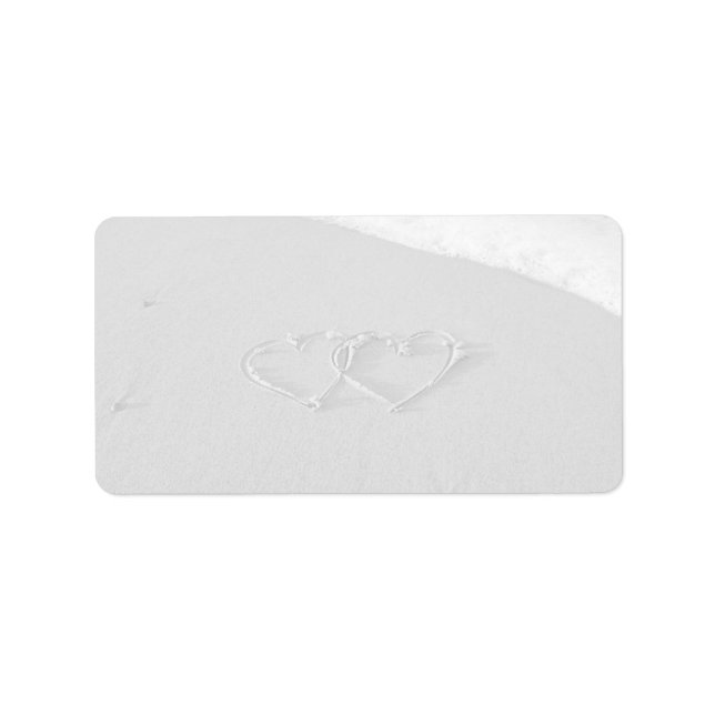 Étiquette Printable hearts on the beach blank address labels (Devant)