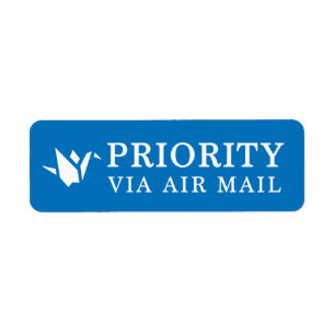 Étiquette PRIORITÉ VIA AIR COURRIER 折 origami oiseaux oiseau