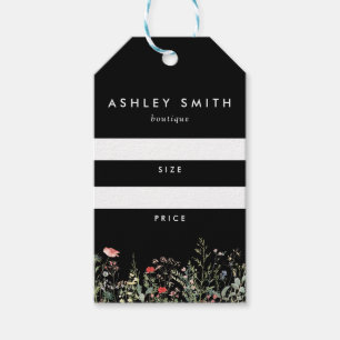 Étiquette Prix du pré-Fleur sauvage noir