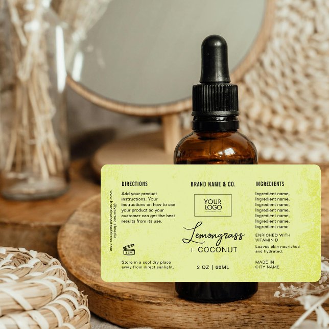 Étiquette  Product Customizable Lemon Green Rustic Label (Créateur téléchargé)