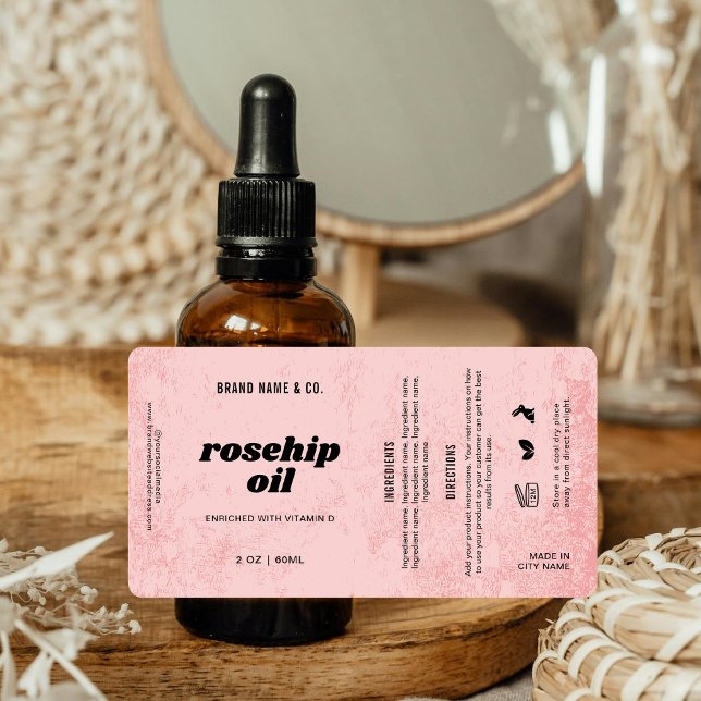 Étiquette  Product Customizable Pink Rustic Label (Créateur téléchargé)