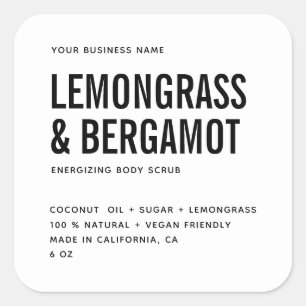 Étiquette produit blanc gommage corps moderne