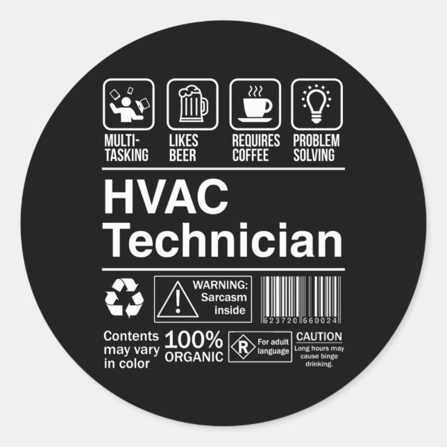 Étiquette produit Hvac Technicien (Devant)