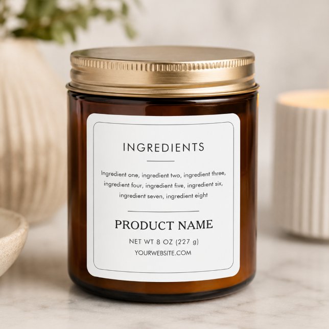 Étiquette Produit Minimaliste Ingrédients (Créateur téléchargé)