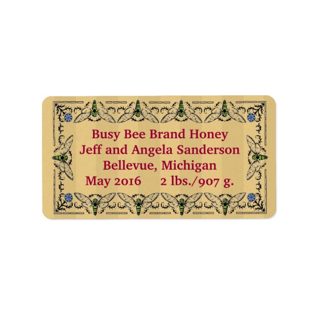 Étiquette Produit personnalisé Busy Bee Honey (Devant)