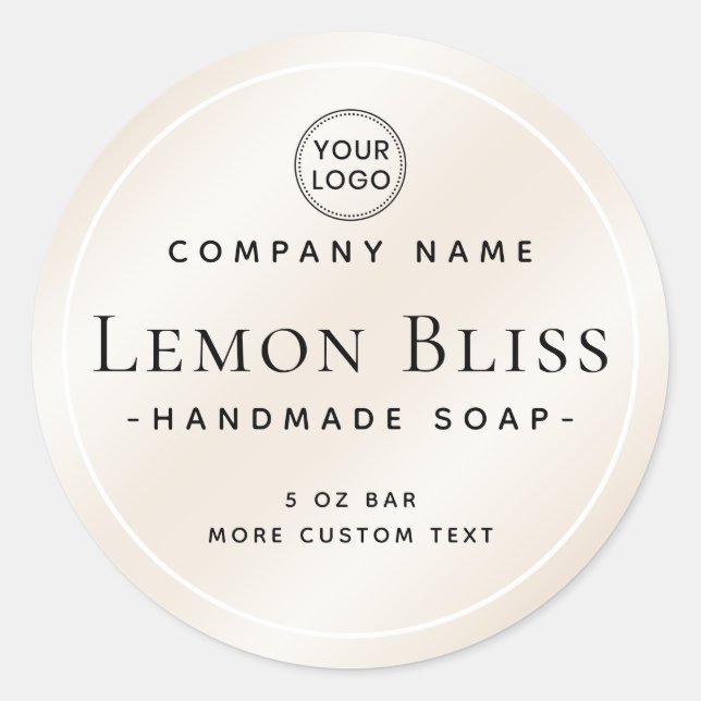 Étiquette produit rond élégant au champagne léger (Devant)