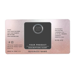 Étiquette Professional logo wrap around rose gold product