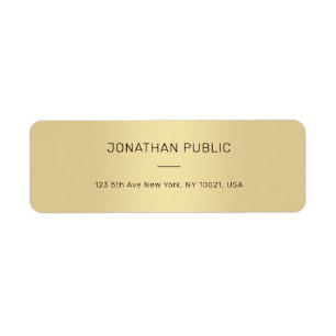 Étiquette Professional Modern Clean Chic Gold Adresse de ret