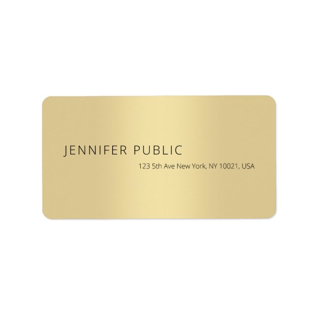 Étiquette Professional Modern Simple Chic Gold Template (Devant)