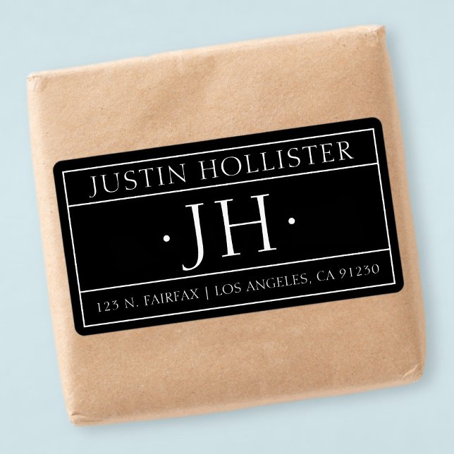 Étiquette Professional Return Address Label | Black & White (Créateur téléchargé)