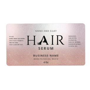 Étiquette Professional rose gold ombre HAIR serum label