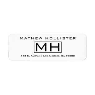 Étiquette Professionnel blanc et noir moderne