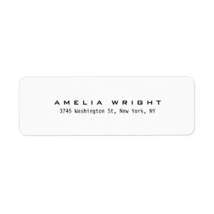 Étiquette Professionnel minimaliste noir et blanc simple