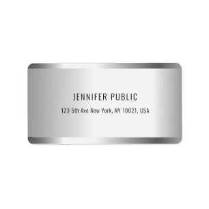 Étiquette Professionnel Moderne Glamor Silver Look Modèle