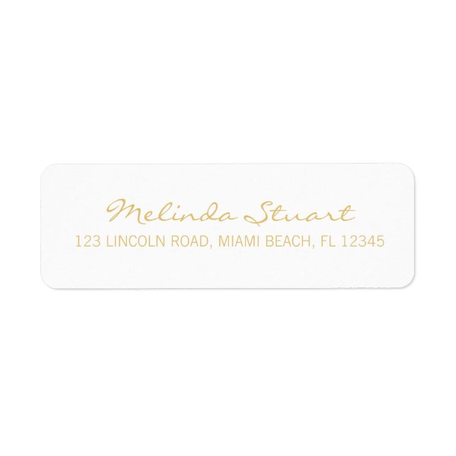 Étiquette Professionnel simple moderne blanc et or (Devant)