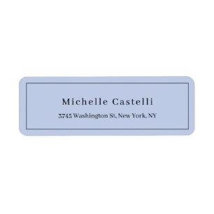 Étiquette Professionnel Unique Classique Simple Bleu Clair