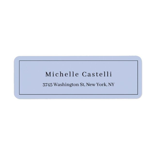 Étiquette Professionnel Unique Classique Simple Bleu Clair (Devant)
