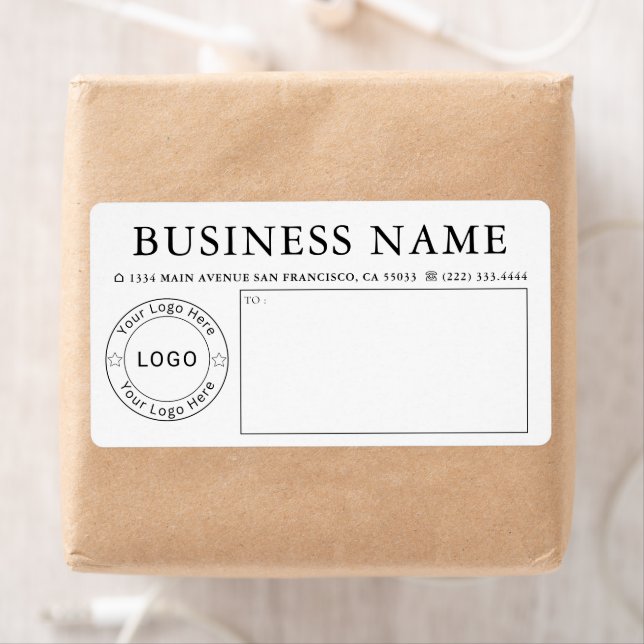 Étiquette professionnelle d'expédition de logo (En situation)