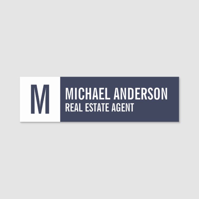 Étiquette professionnelle personnalisée Monogramme (Devant)