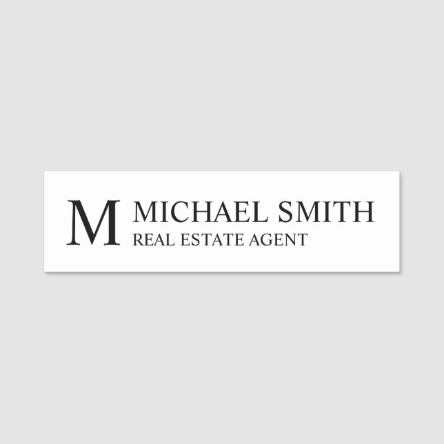 Étiquette professionnelle personnalisée Monogramme (Devant)
