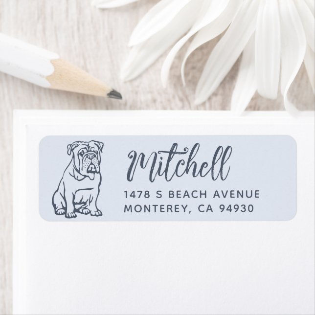 Étiquette Propriétaire de Bulldog anglais Adresse de retour  (En situation)