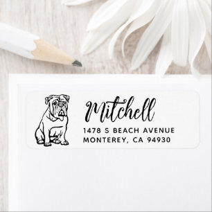 Étiquette Propriétaire de Bulldog anglais Adresse de retour 