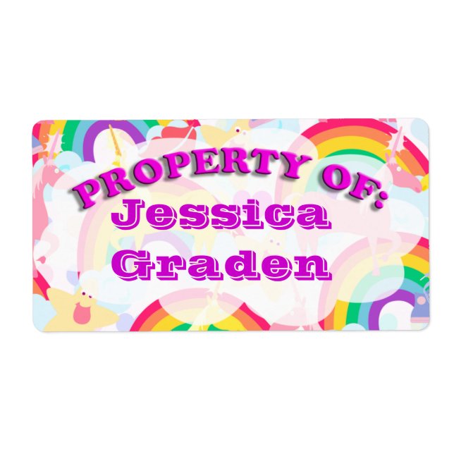 Étiquette Propriété Arc En Ciel De L'Art Plaisant Et Joyeux (Devant)