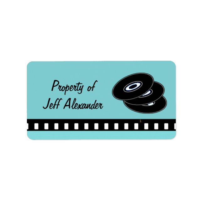 Étiquette Propriété de votre CD Retro Vinyl Record personnal (Devant)