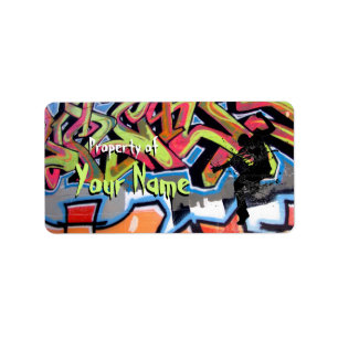 Étiquette Propriété personnalisée par graffiti de hip hop