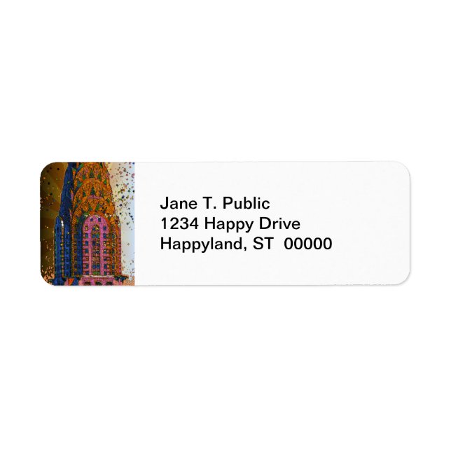 Étiquette Psychedlic NYC : Chrysler Building Top Closeup #1 (Devant)