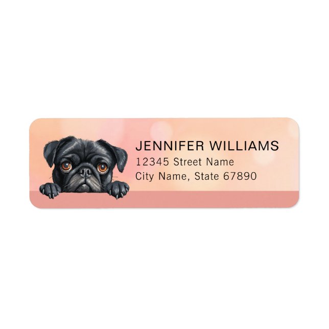 Étiquette Pug Dog Return Address Labels (Devant)