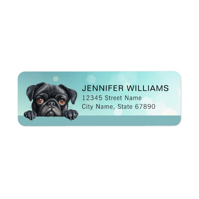 Étiquette Pug Dog Return Address Labels (Devant)