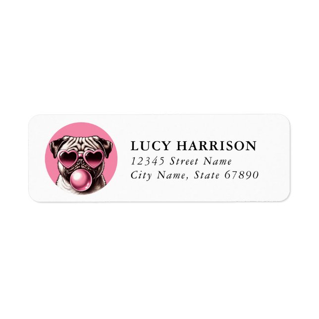 Étiquette Pug Return Address Labels (Devant)