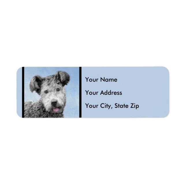 Étiquette Pumi Peinture - Cute Original Chien Art (Devant)