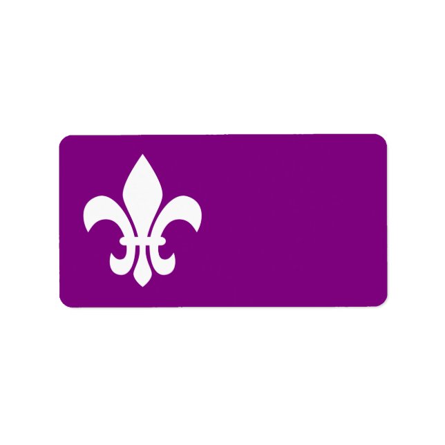 Étiquette Purple and White Fleur de Lys (Devant)