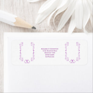Étiquette Purple Bells Sollwork Mariage Adresse de retour