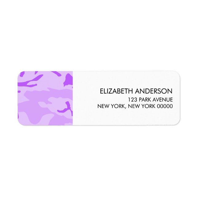 Étiquette Purple Camouflage Return Address Labels (Devant)