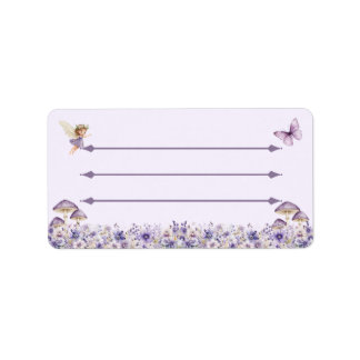 Étiquette Purple Fairy Floral Address Label