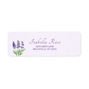 Étiquette Purple Floral Grad Graduation Mail Return Adresse