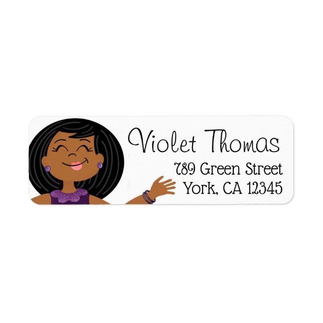 Étiquette Purple Glitzy Party Girl (Devant)