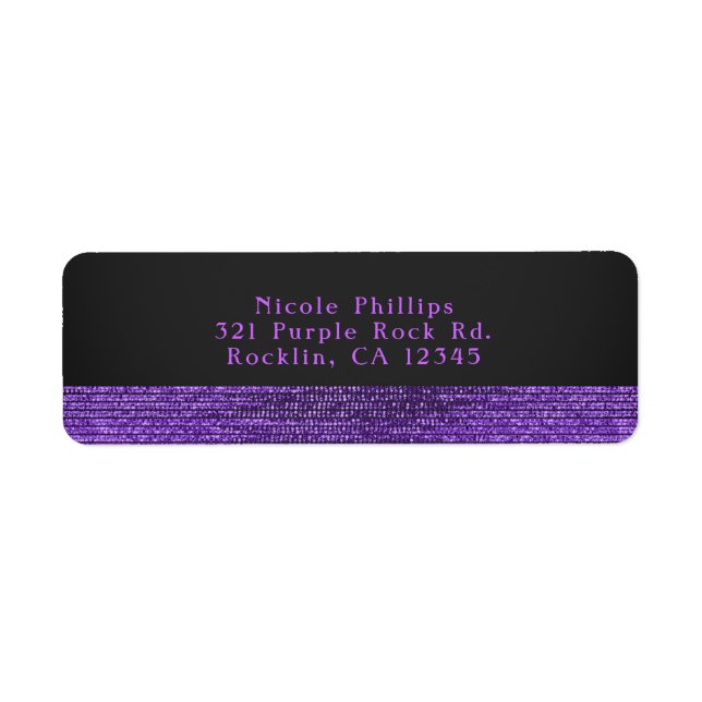 Étiquette Purple Grey Moderne Glam Sequins Party Invitation (Devant)
