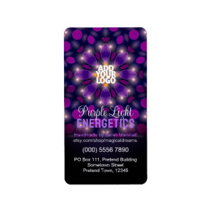 Étiquette Purple Light Mandala Business Marketing