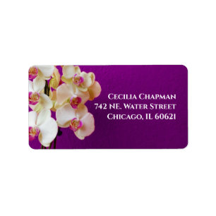 Étiquette Purple Orchid Girl Feminine Floral Adresse de reto