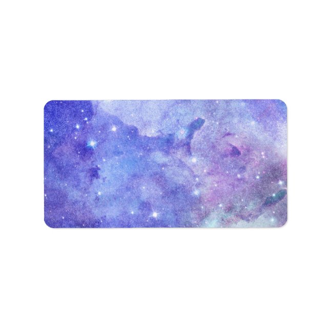 Étiquette Purple Watercolor Starry Sky Space Lover Galaxy (Devant)