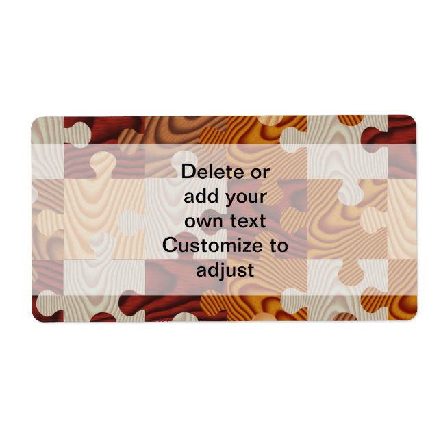 Étiquette Puzzle en bois (Devant)