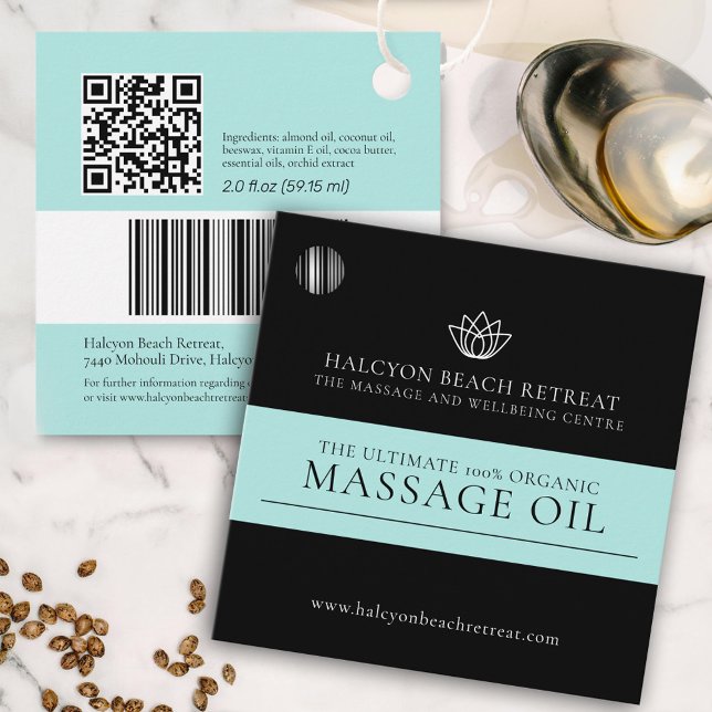 Étiquette QR code d'ingrédient aqua noir de produi (Créateur téléchargé)