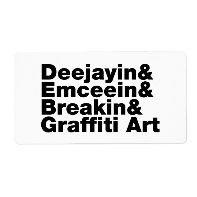 Étiquette Quatre éléments de l'Hip hop (Devant)