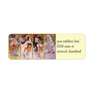 Étiquette Quatre saisons Alfons Mucha